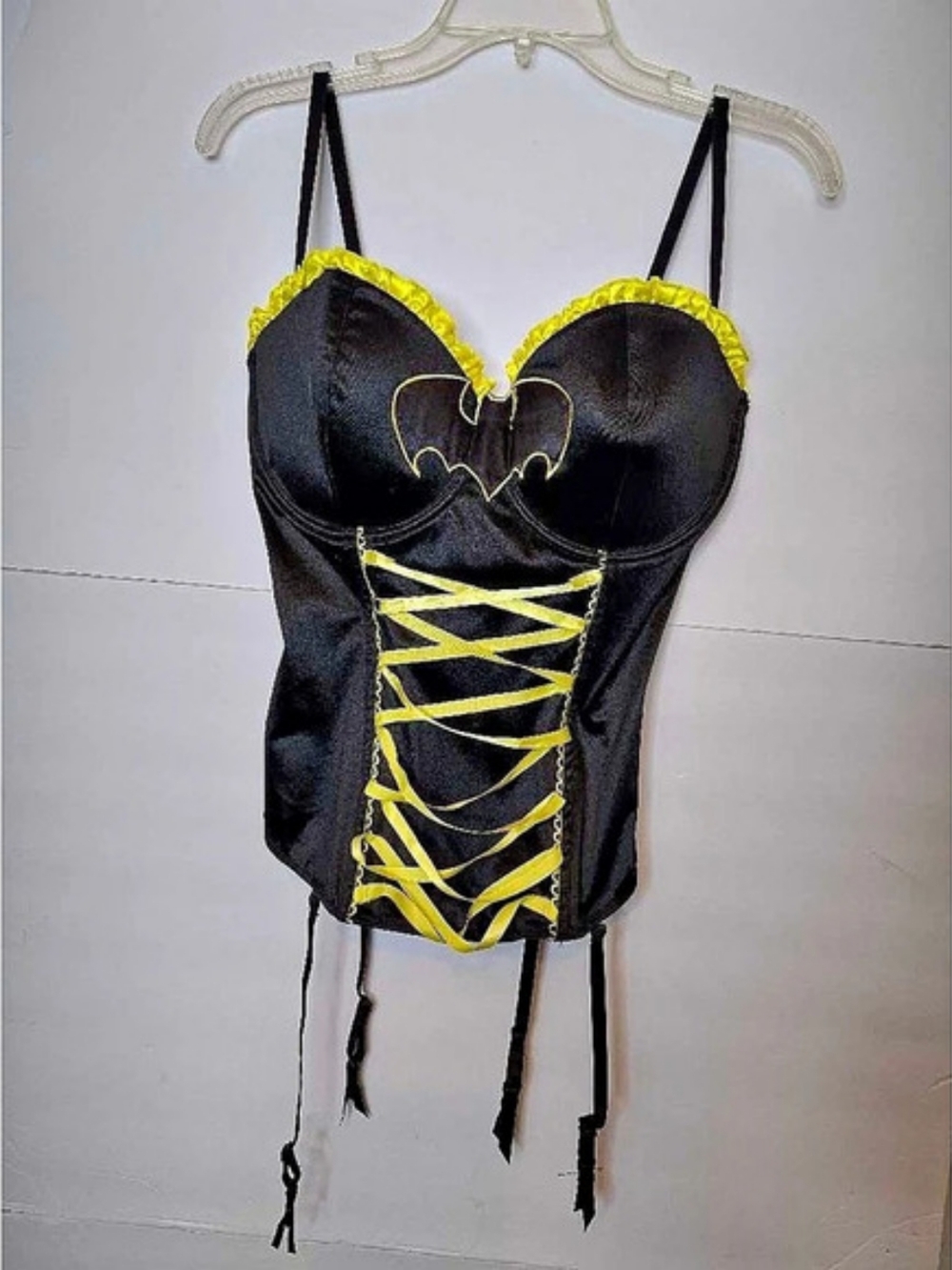 DC Comics Batman Corset Top Lingerie Garter Straps - RARE